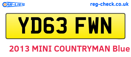YD63FWN are the vehicle registration plates.