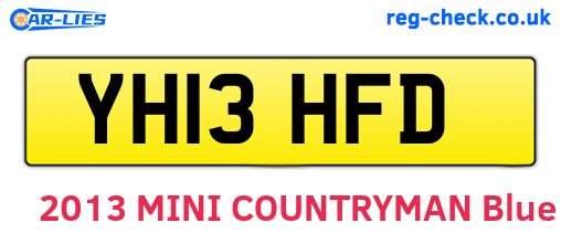 YH13HFD are the vehicle registration plates.