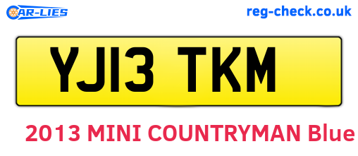 YJ13TKM are the vehicle registration plates.