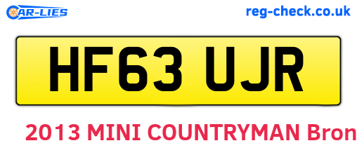 HF63UJR are the vehicle registration plates.