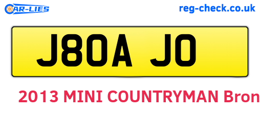 J80AJO are the vehicle registration plates.