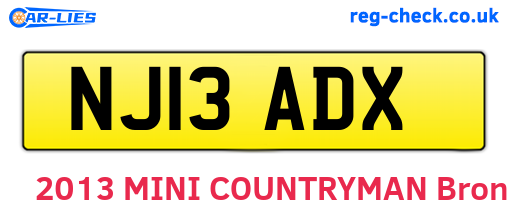 NJ13ADX are the vehicle registration plates.