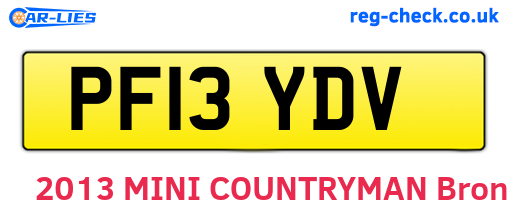 PF13YDV are the vehicle registration plates.