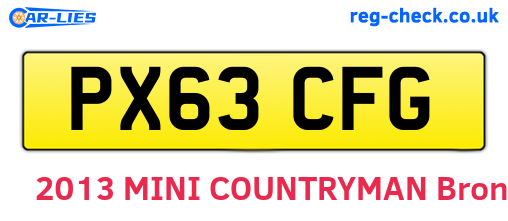PX63CFG are the vehicle registration plates.