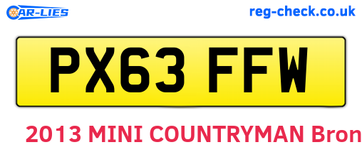 PX63FFW are the vehicle registration plates.