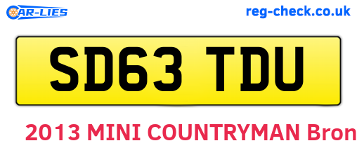 SD63TDU are the vehicle registration plates.