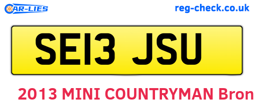 SE13JSU are the vehicle registration plates.