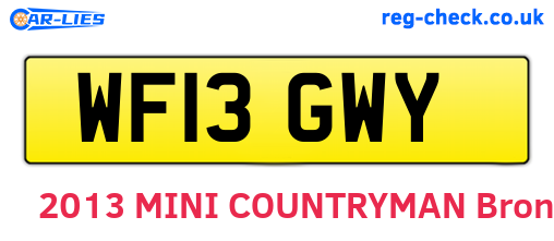 WF13GWY are the vehicle registration plates.