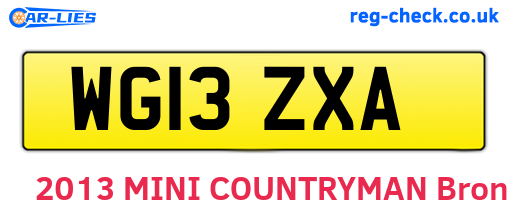 WG13ZXA are the vehicle registration plates.