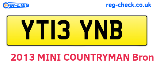 YT13YNB are the vehicle registration plates.