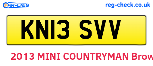 KN13SVV are the vehicle registration plates.