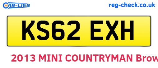 KS62EXH are the vehicle registration plates.