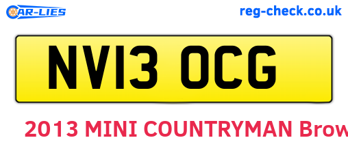 NV13OCG are the vehicle registration plates.