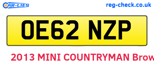 OE62NZP are the vehicle registration plates.