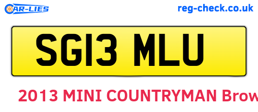 SG13MLU are the vehicle registration plates.