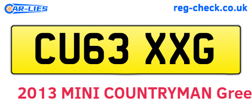 CU63XXG are the vehicle registration plates.