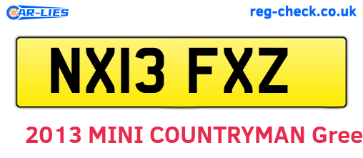 NX13FXZ are the vehicle registration plates.