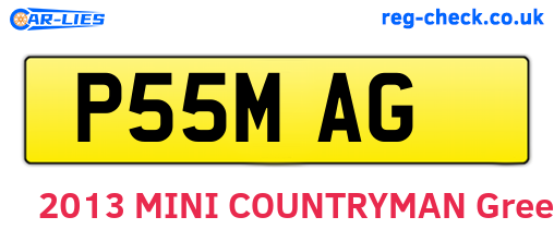 P55MAG are the vehicle registration plates.
