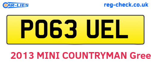 PO63UEL are the vehicle registration plates.