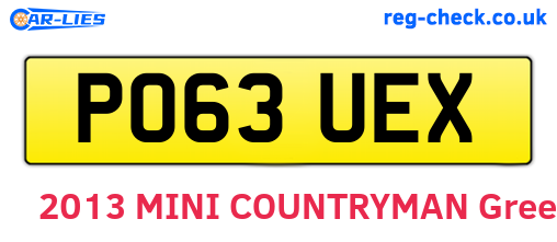 PO63UEX are the vehicle registration plates.
