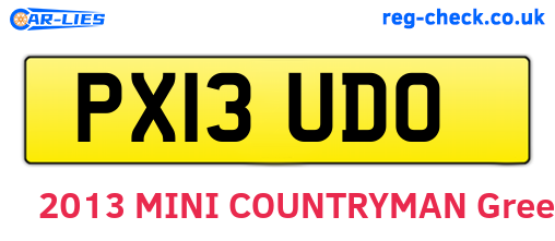 PX13UDO are the vehicle registration plates.