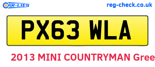 PX63WLA are the vehicle registration plates.