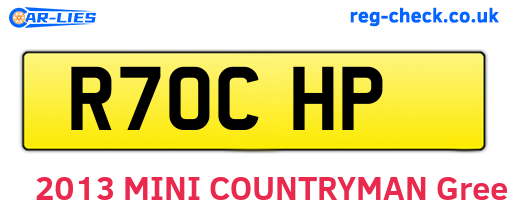 R70CHP are the vehicle registration plates.