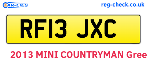 RF13JXC are the vehicle registration plates.
