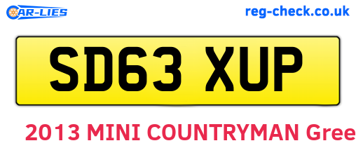 SD63XUP are the vehicle registration plates.