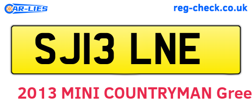 SJ13LNE are the vehicle registration plates.