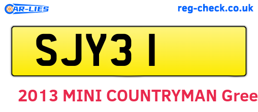SJY31 are the vehicle registration plates.
