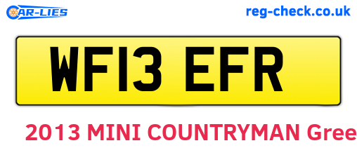 WF13EFR are the vehicle registration plates.