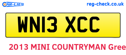 WN13XCC are the vehicle registration plates.
