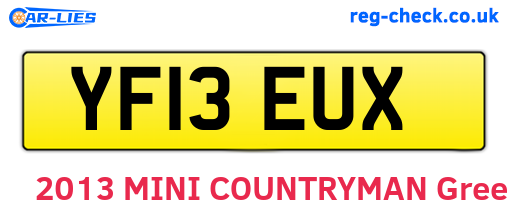 YF13EUX are the vehicle registration plates.