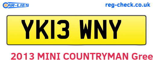 YK13WNY are the vehicle registration plates.