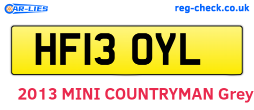 HF13OYL are the vehicle registration plates.