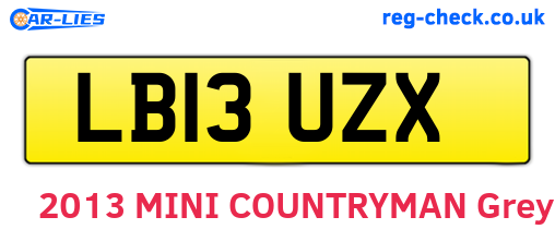LB13UZX are the vehicle registration plates.