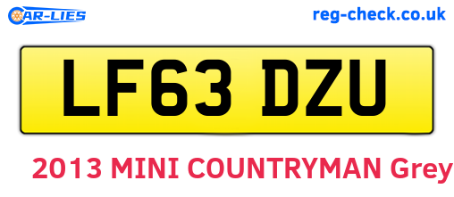 LF63DZU are the vehicle registration plates.