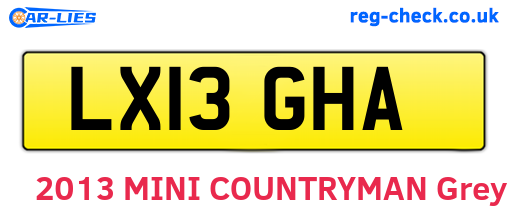 LX13GHA are the vehicle registration plates.