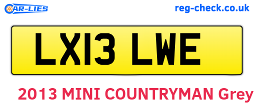 LX13LWE are the vehicle registration plates.