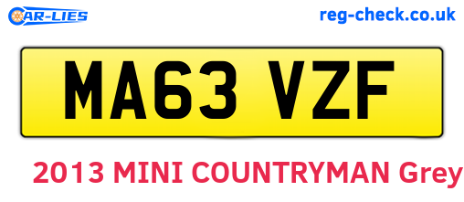 MA63VZF are the vehicle registration plates.