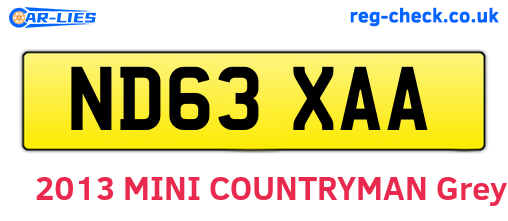 ND63XAA are the vehicle registration plates.