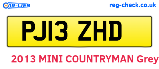 PJ13ZHD are the vehicle registration plates.