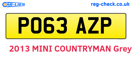 PO63AZP are the vehicle registration plates.
