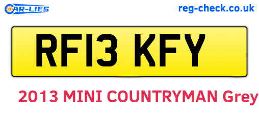 RF13KFY are the vehicle registration plates.