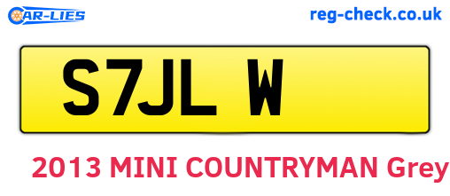 S7JLW are the vehicle registration plates.
