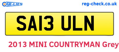 SA13ULN are the vehicle registration plates.