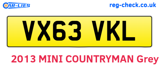 VX63VKL are the vehicle registration plates.