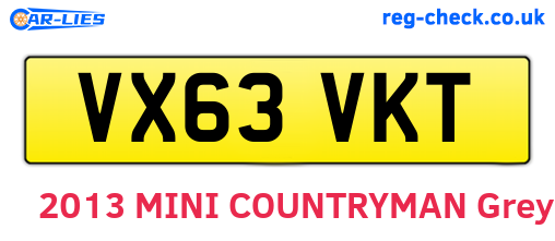 VX63VKT are the vehicle registration plates.
