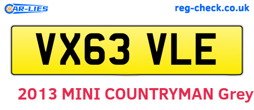 VX63VLE are the vehicle registration plates.